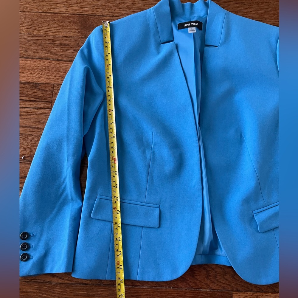 Nine West Funky Fitted Colorful Structured Blue Blazer - Picture 8 of 8